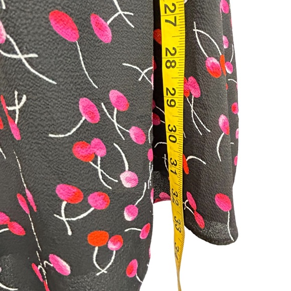 Dress Black w/ Red Cherries Flounce Top Elastic Waist Size M like … - Picture 6 of 11